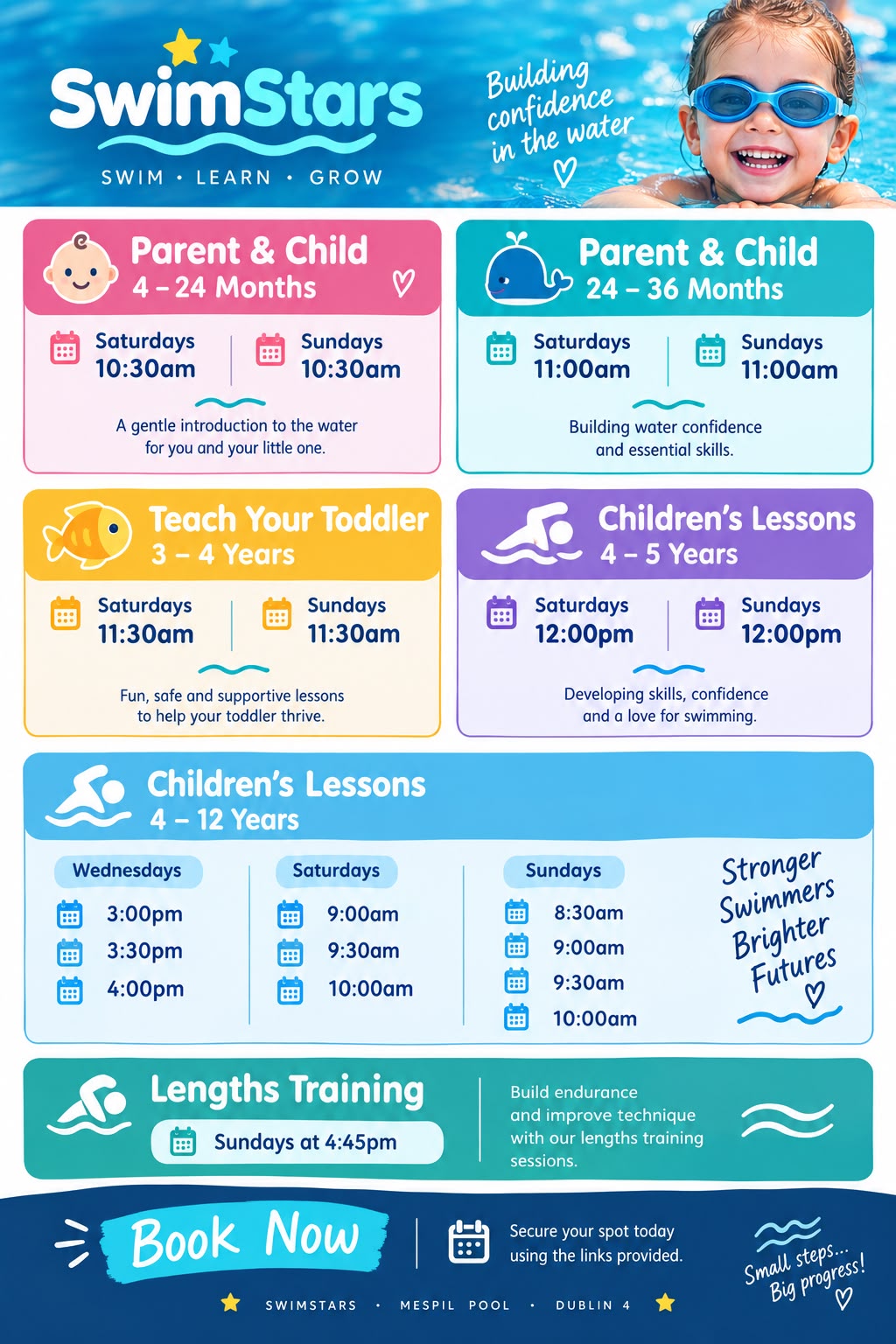 Kids Swimming Classes at Mespil Swimming Pool