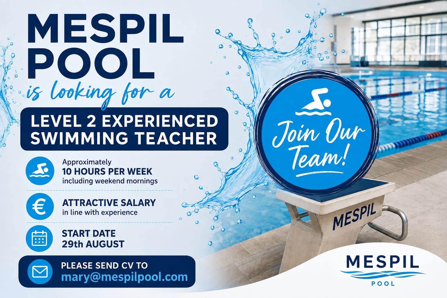 Swimming Teacher Required Swimming Teacher